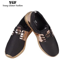 YGF Zapatos Casuales Para Hombre 2017 de Malla de Aire de La Manera Brillante Oro Adultos Para Hombre Zapatos con cordones Respirable Ligero Zapatos Unisex