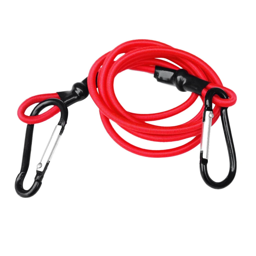 0.16 inch Elastic Kayak Canoe Tow Leash Tow Line Securing Lanyard with 2 Aluminum Carabiner Snap Hooks Kayak Tow Line