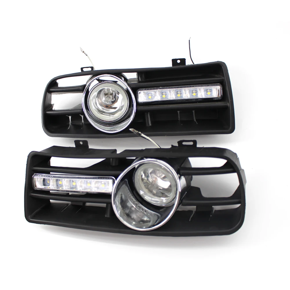 Подходит для VW Golf MK4 1998 2004 2 шт. H3 противотуманные огни решетки с светодиодный DRL