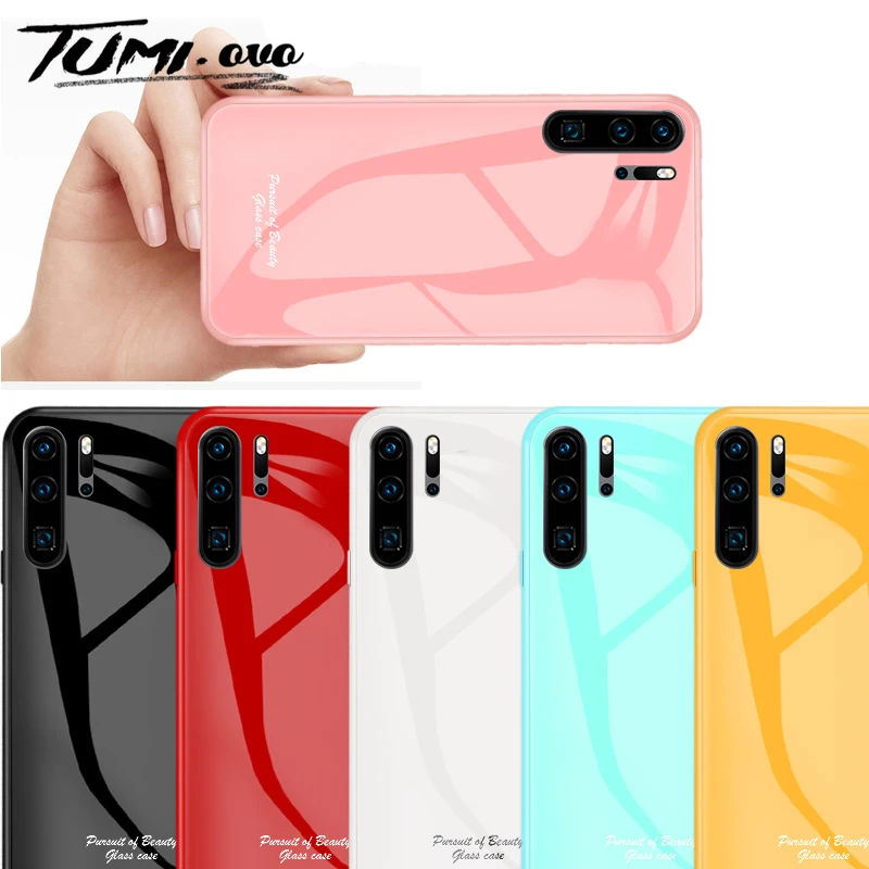 

Candy Color Tempered Glass Case For Huawei Honor Play 8x Max 8C 10 Lite 20 Pro 20i V20 P Smart 2019 Y7 2019 Back Phone Cover