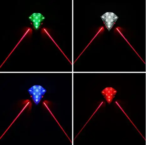 

Bike Tail Rear Rechargeable 8 LED Laser Light Lamp 3 Modes Diamond Shape New Arrival