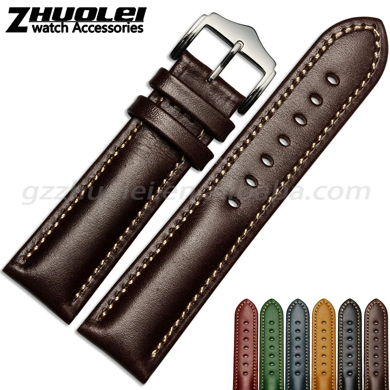 

18|20|22mm watchband Top Fashion New Arrival Soft Durable Genuine Calfskin Leather Black & Coffee Men Women Leather Bracelet