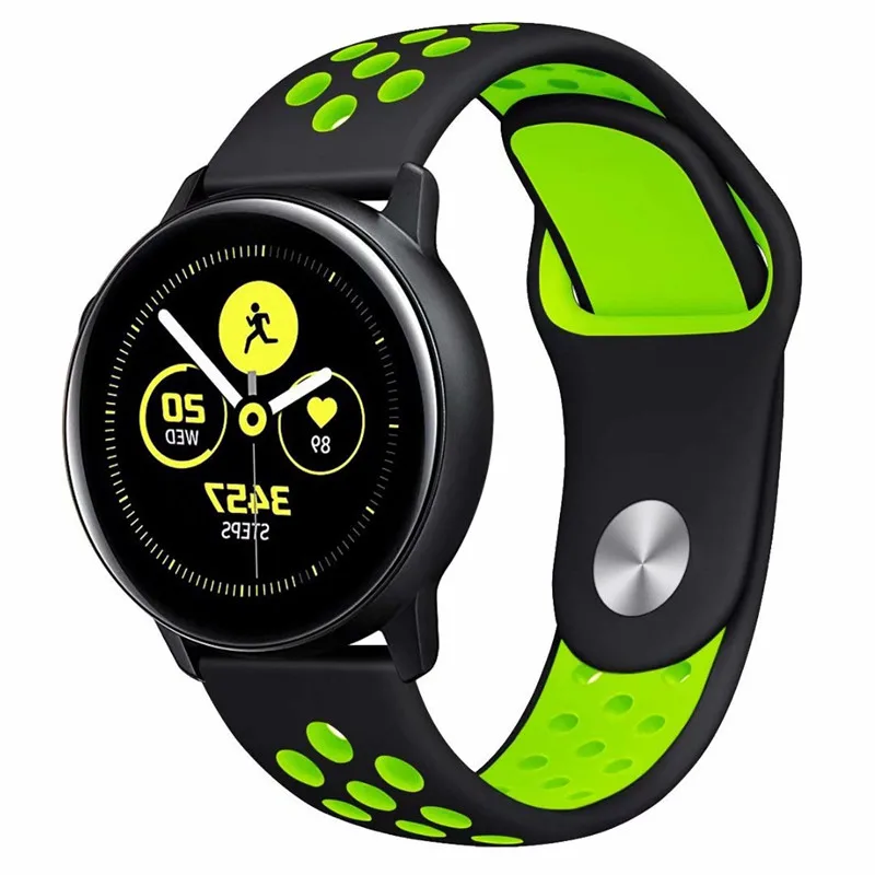 22 мм 20 мм спортивный ремешок для samsung gear Sport S2 S3 Galaxy Watch Active 42 мм 46 мм силиконовый ремешок для Huami Pebble Time huawei gt 2