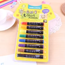 Simbalion ткань и футболка вкладыш текстиль художественный маркер 8/6 видов цветов комплект несмываемые чернила ткань Краски Цвет "сделай сам"