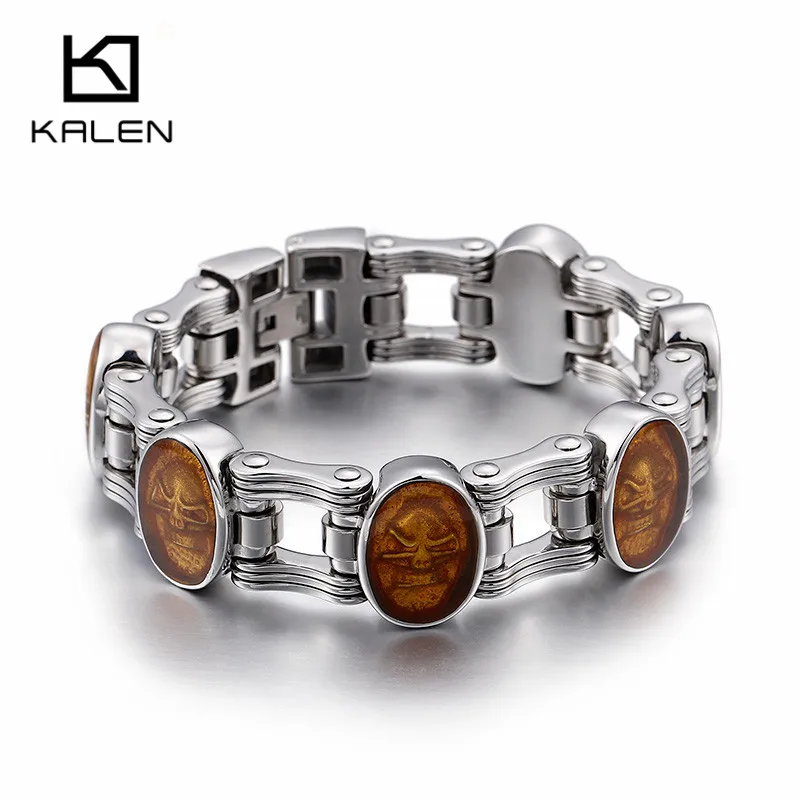 Kalen 23cm Chunky Bike Chain Bracelets Stainless Steel Heavy Bicycle