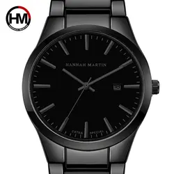 Мужские часы лучший бренд класса люкс Календарь из нержавеющей стали Кварцевые бизнес полностью Черные Водонепроницаемые часы Relogio Masculino