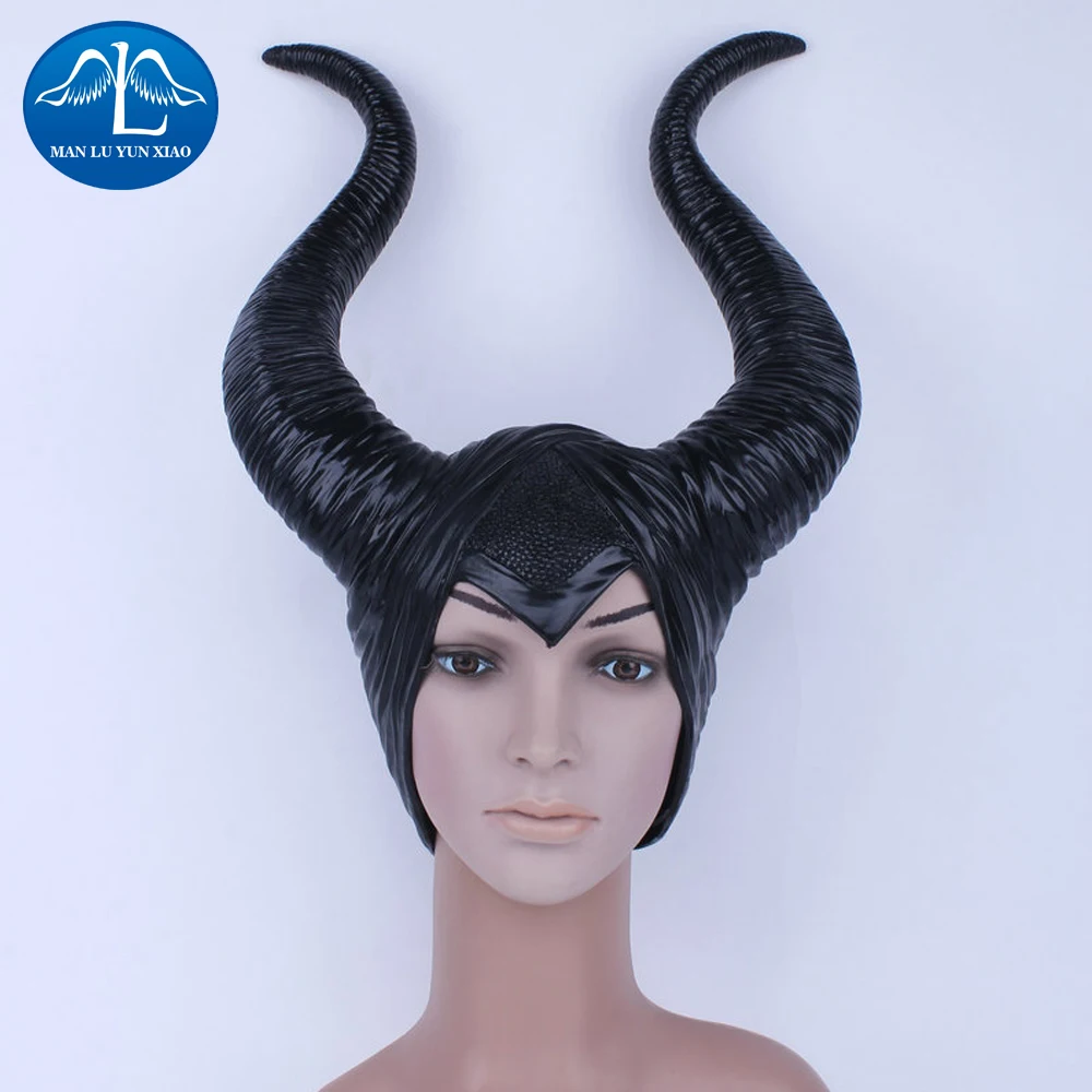 Women's Maleficent Angelina Jolie Cosplay Horns Black Latex Horns