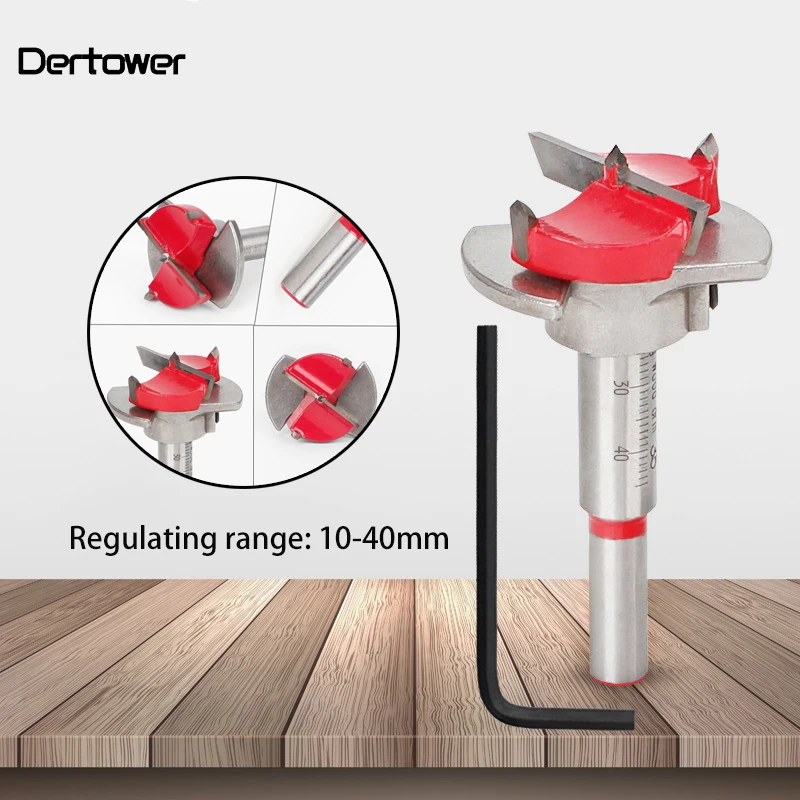 35mm Forstner Auger Drill Bit Wooden Cutter Hex Wrench Woodworking Hole Opener Saw Woodwork Core Mi