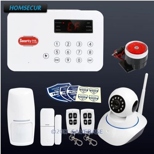 HOMSECUR Wireless Telephone Line Burglar font b Alarm b font System Wireless IP Camera With Touch