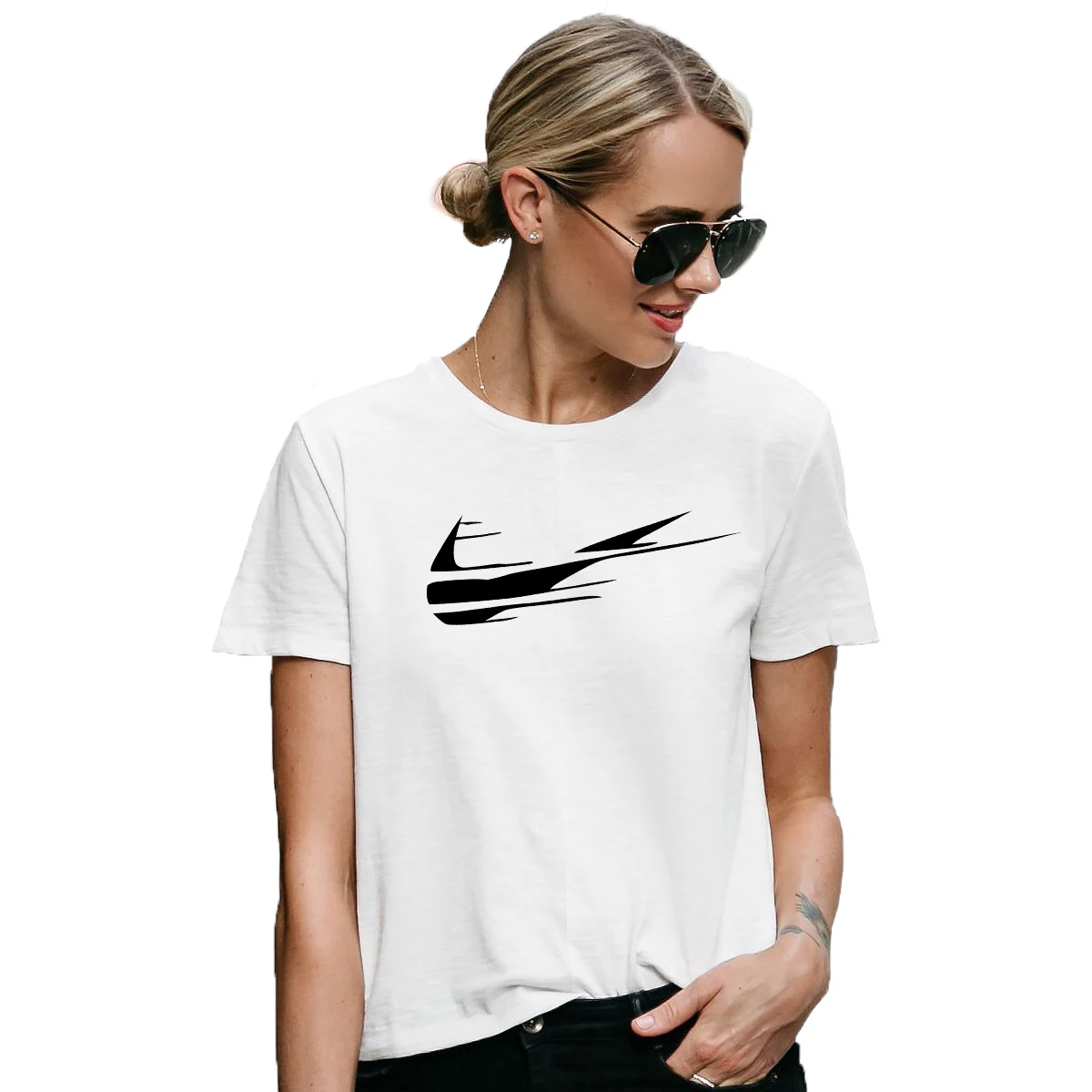 

GLENN BERGER BIG NK Printing 100% Women's T-shirt Casual O-neck 17 colour Short-Sleeve Vogue tshirt female tee shirt Tops