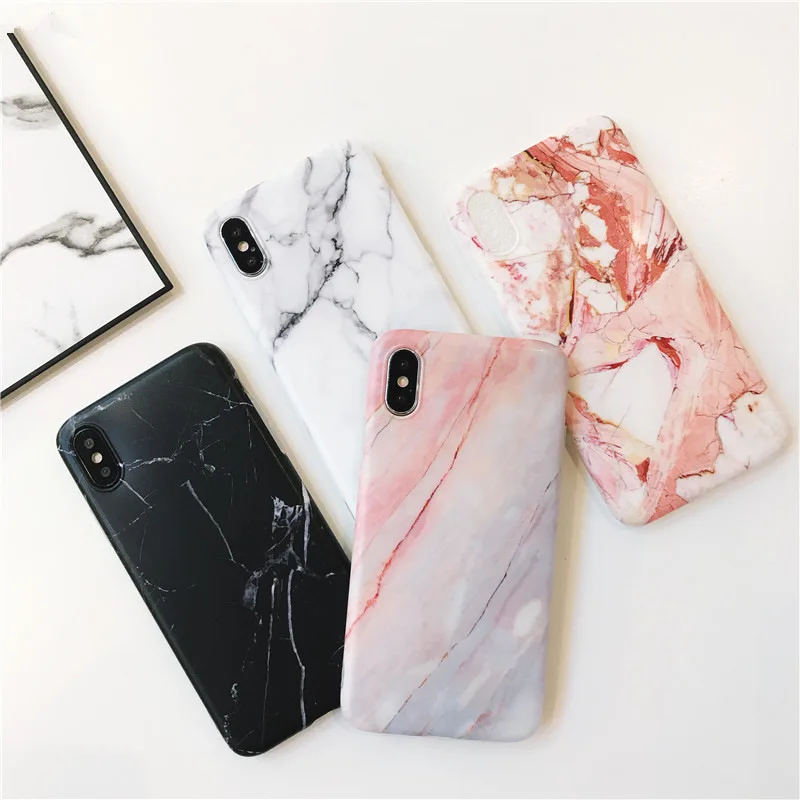 

For iphone X XR XS XS Max case Simple Marble TPU Case for iphone 6 6s 7 8 8Plus Scrub TPU case Back Cover Coque shell