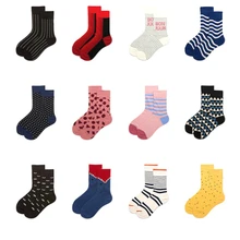 PEONFLY женские носки японский хлопок Красочные мультфильм милый забавный счастливый каваи Фламинго точка полосатые носки для Рождественский подарок