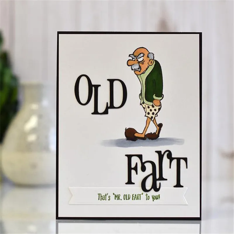 

GJCrafts Old Fart Word Metal Cutting Dies for Scrapbooking Album Craft Dies Embossing Stencil Die Cut New Dies for 2019