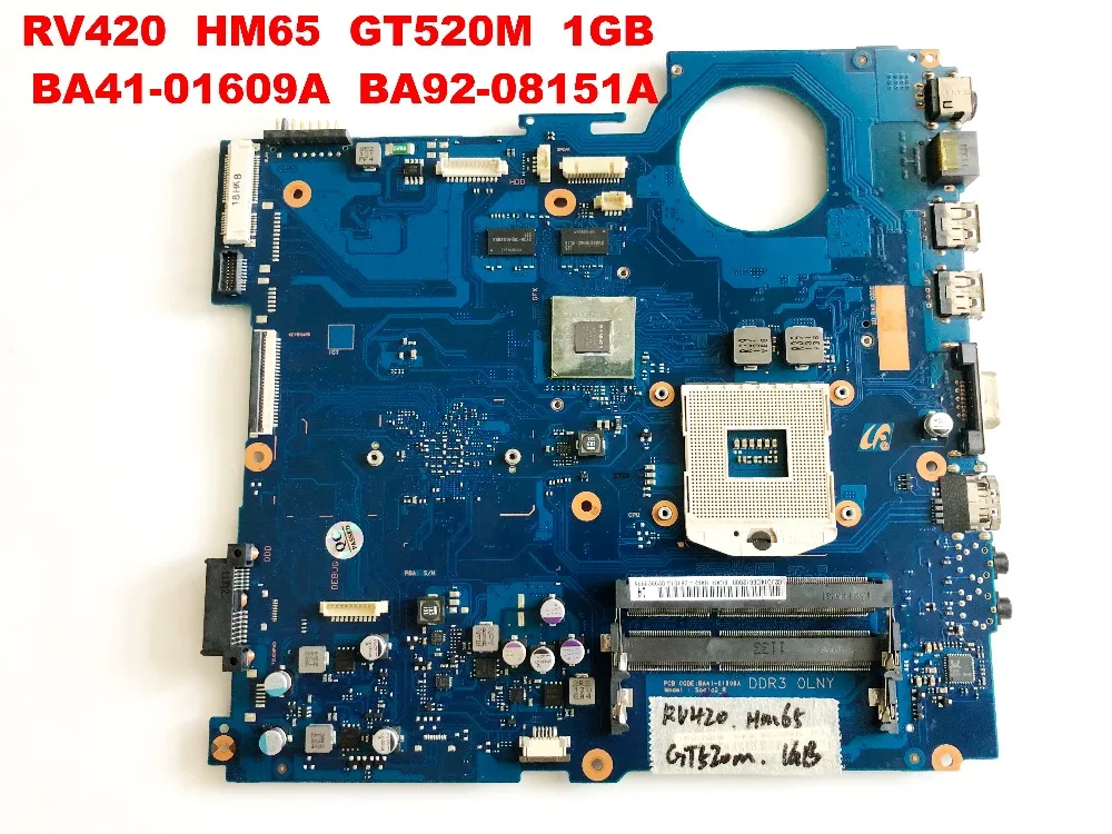 Для SAMSUNG RV420 Материнская плата ноутбука RV420 HM65 GT520M 1 ГБ BA41-01609A BA92-08151A протестирована хорошая