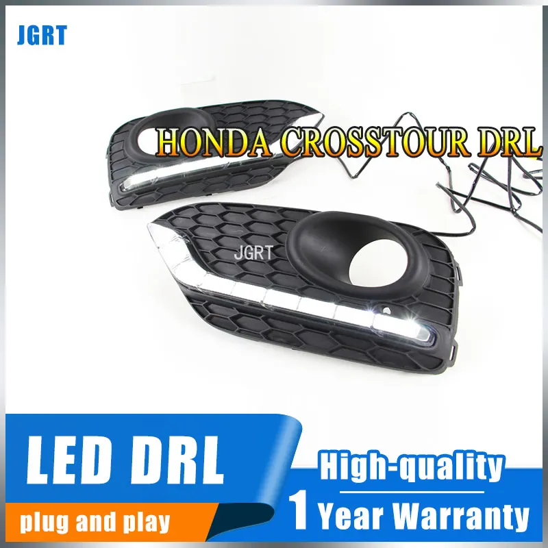  car styling 2014-2015 For Honda Crosstour LED DRL ForCrosstour led fog lamps daytime running light  - 32838900366