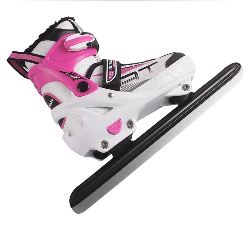 1 زوج الكبار النساء الأطفال الجليد شفرة الكربون الصلب أحذية التزلج على الجليد الحرارية حجم قابل للتعديل سرعة التزلج الرياضات الشتوية سميكة ا...