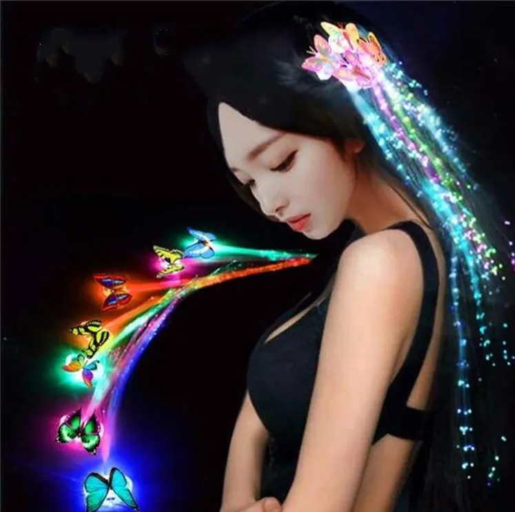 9PCS Colorful Bright Braid Nightlight Led Light-up Luminous Clip Hair Braids Halloween Gift Party Headwear | Дом и сад