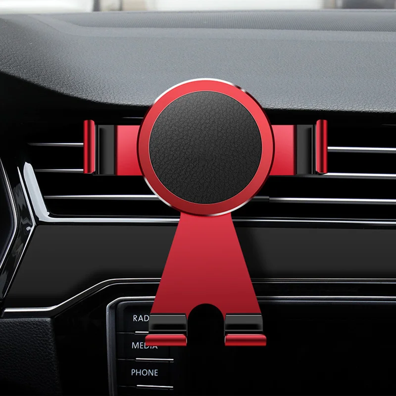 

360 Degree Rotating Red Car Phone Holder Universal Adjustable Auto Air Vent Mount Metal Mobile Phone Bracket