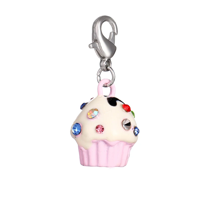 

New design fashion, high quality colored rhinestone cake for key chain accessories pendant charm of lobster clasp