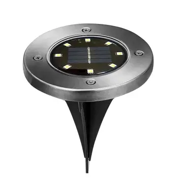 

Solar Lamp 8 LED Solar-powered Stainless Steel Buried Light Under Ground Lamp Outdoor Path Way Garden Decoration