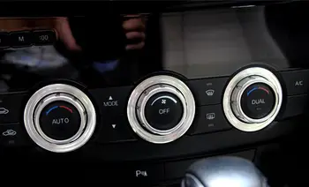 

Silver Color Interior Air Condition knobs decorative circle Cover trim 3pcs For Mazda CX-5 CX5 12-14