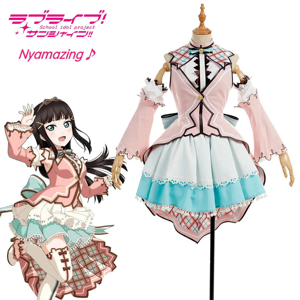 Аниме! Lovelive Aqours Takami Chika Kurosawa Dia Matsuura Kanan Kunikida Hanamaru белая униформа на День святого