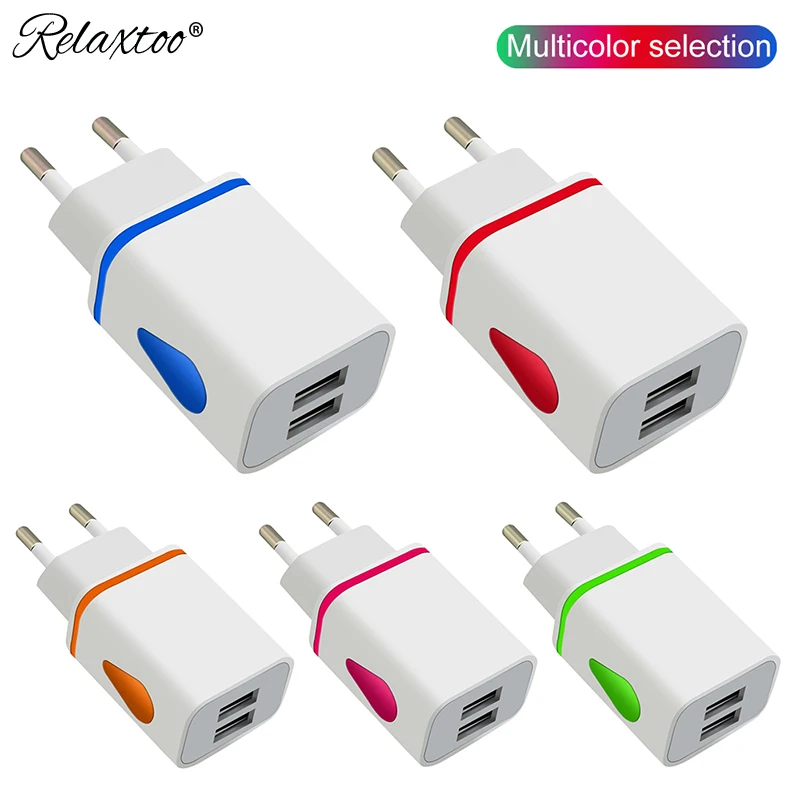 

5V/2.1A Luminous 2 Ports Hub USB Fast Charger EU Plug Wall Charge Adapter For iphone samsung xiaomi USB Tablet power connector