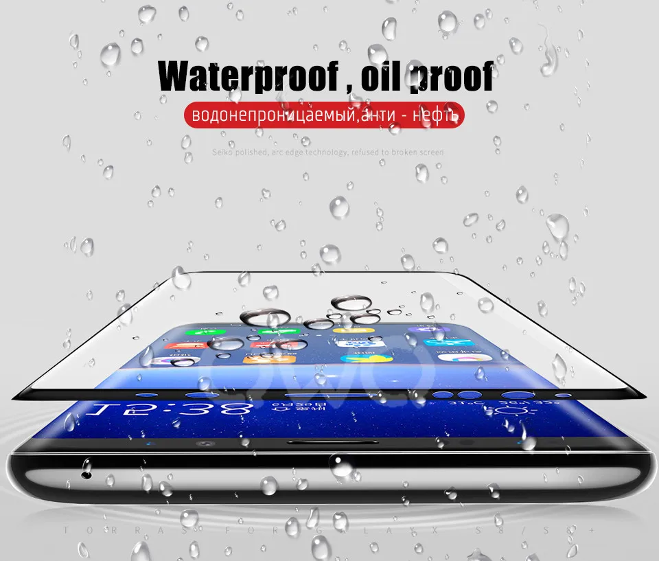 3D Curved Full Cover Glass For Samsung S8 S9 S7 Plus Protector Film For Note 8 S8 S7 Edge Screen Protector Protective Film 2
