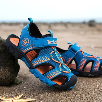 

2018 Summer Beach Sandals Kids Slip-resistant Toddler Sandals Children PU Leather Shoes For Baby Boys Girls Sandals 25#-40#