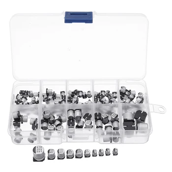 

145Pcs/Set 10 Values SMD 0.47 to 470uF Electrolytic Capacitor Assortment Kit for Electronic DIY 0.47uF-470uF