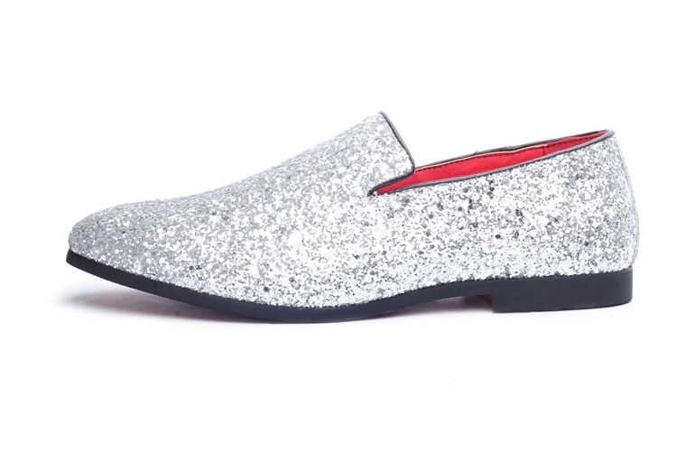 luxo mocassins sapatos masculinos estilo britânico prata