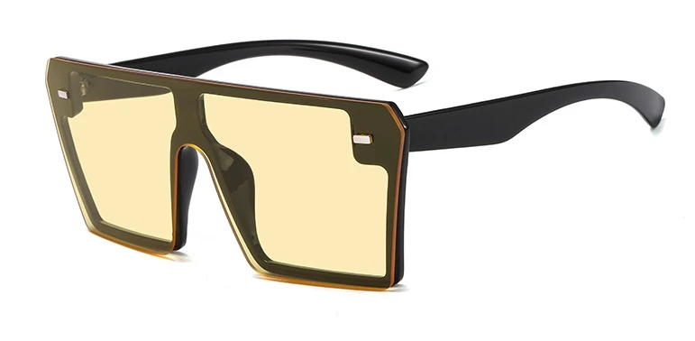 Негабаритных квадратные FlatTop солнцезащитные очки Для мужчин Для женщин Модные оттенки UV400 Винтаж очки 47238