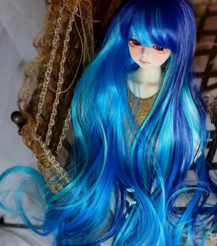 

New 1/3 22-24cm / 1/4 18-18.5CM SD PULLIP BJD Wig Color mixing Dreamlike Wave Curl Long Wig