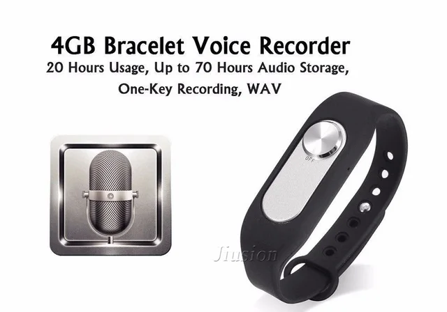 Portable Audio Sound Voice Recorder 4GB 70 Hours Recording Wearable Wristband Digital Sports Bracelet Pen Interview Meeting