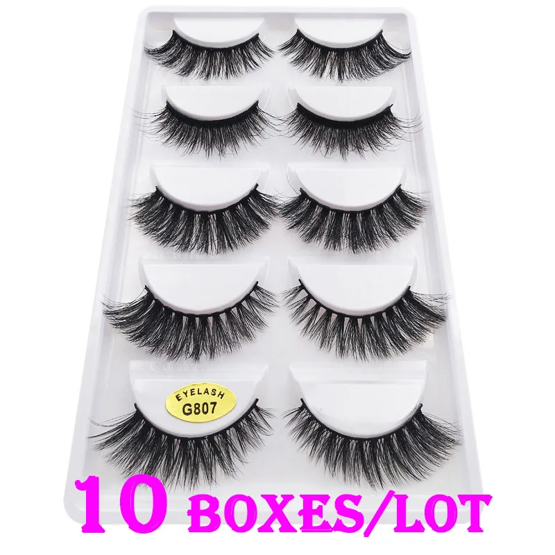 

50 Pairs Luxurious Mink 3D False Eyelashes Volume Soft Long Fake Eye Lashes Cilios