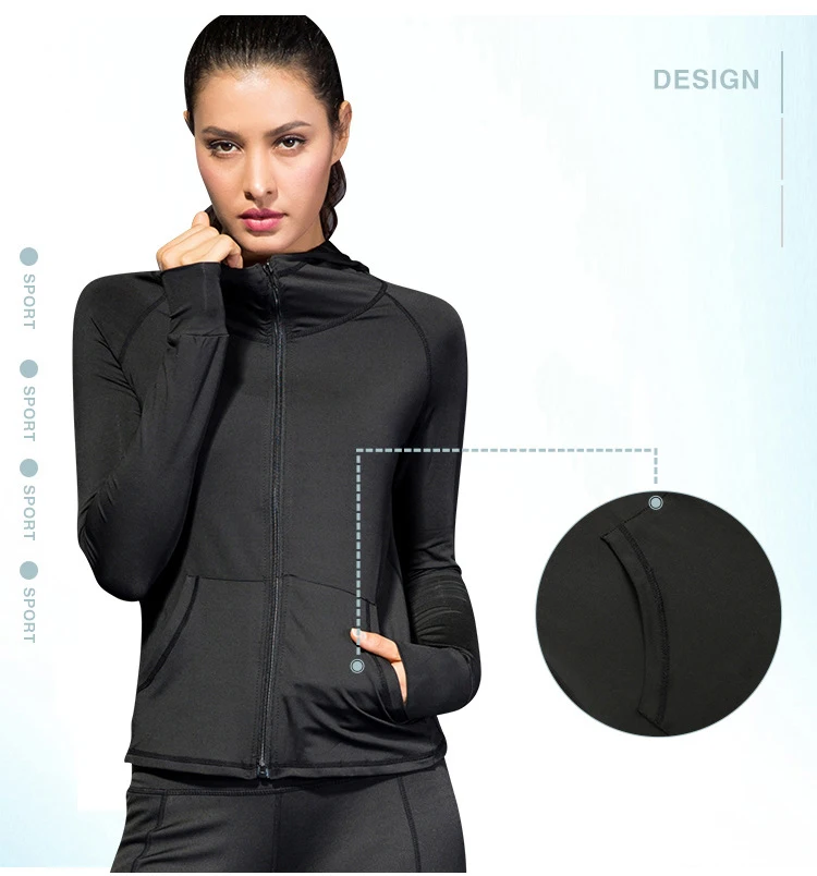 Новая куртка для бега для женщин фитнес-кофта для бега Женская Йога молния с длинным рукавом Женские Дышащие тренировочные спортивные пальто