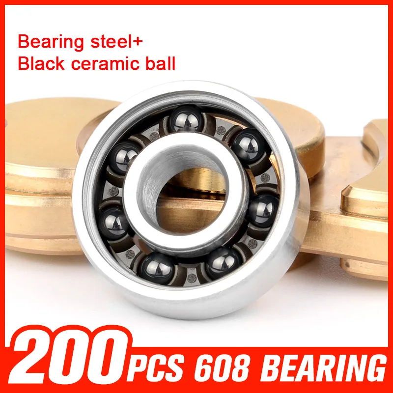 

200pcs Bearing Steel Shaft 608 Ceramic Ball Bearings for DIY Assemble Fingertip Gyro Plastic Hand Toy Rotating Hardware Tool
