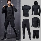 2019 Quick Dry Men's Running Sets 4/5/6pcs/sets Compression Sport Suits Basketball Tights Clothes Gym Fitness Jogging Sportswear