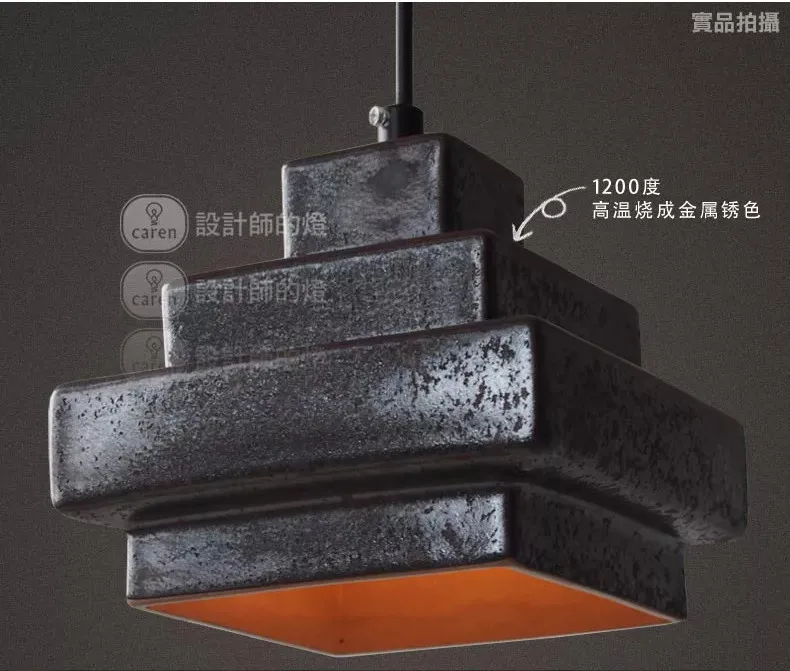 Loft Europe type retro pendant lamp , American vintage industrial single head ceramic and metal chandelier in restaurant and ba