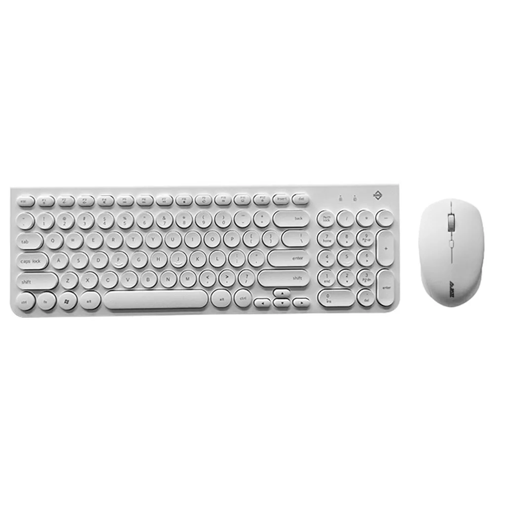 Wireless Keyboard Mouse Set Gaming Combo Bundle for Computer Laptop White