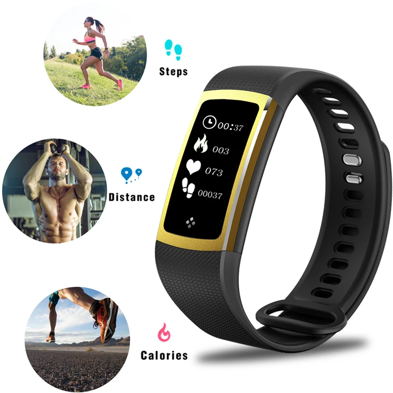

2018 Smart Bracelet Wristband Sports Watch Distance Calorie Heart Rate Fitness Tracker Message for Android IOS Watches Men Woman