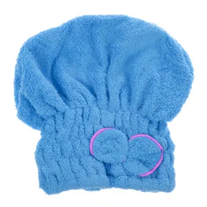 6 цветов быстросохнущая шапка для волос из микрофибры, однотонный тюрбан для волос, женская шапочка для девочек, инструмент для купания, сушильное полотенце, головной убор-чалма - Цвет: Blue