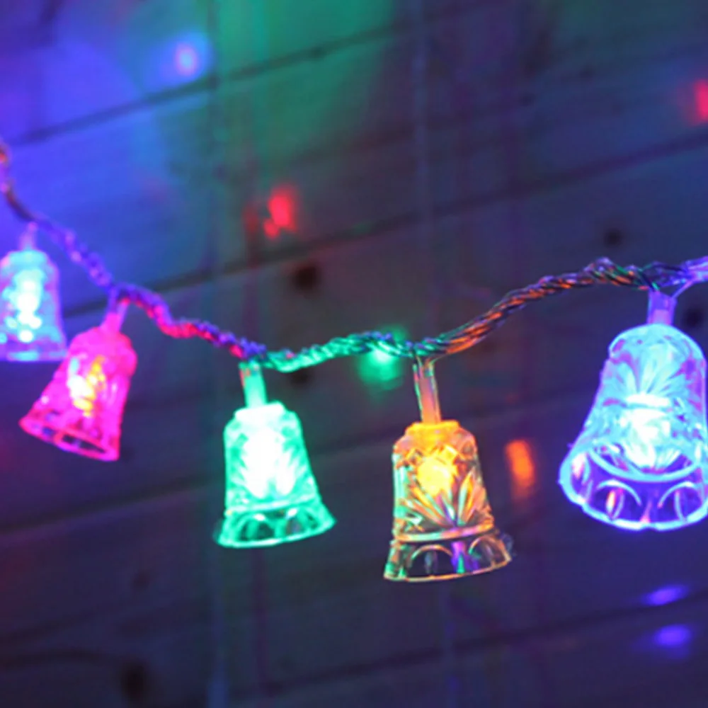 Рождественские огни наружные 10 м 100 светодиодов Jingle Bells сказочные гирлянды свет 6