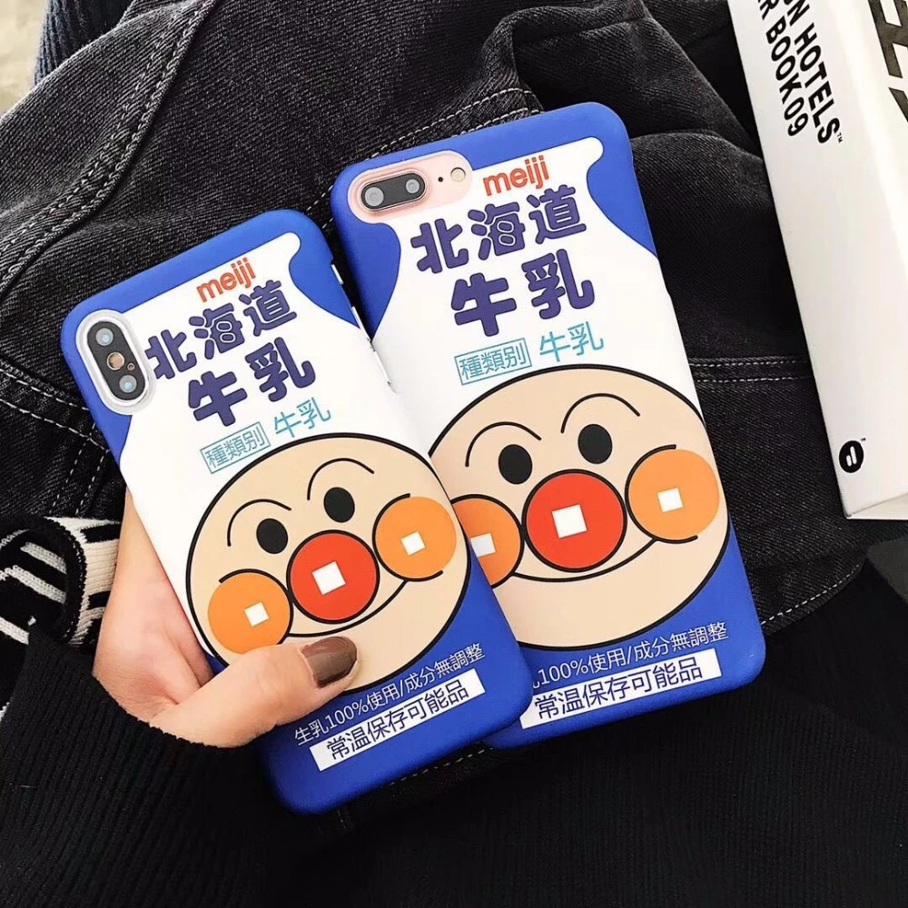 Japan Super Cartoon Hokkaido Milk Anpanman Jam S Uncle Pattern Hard Plastic Case Cover For Iphone6 6s 7 7s 8 6p 7p 8p X Cover For Iphone6 Case Covercover Pattern Aliexpress