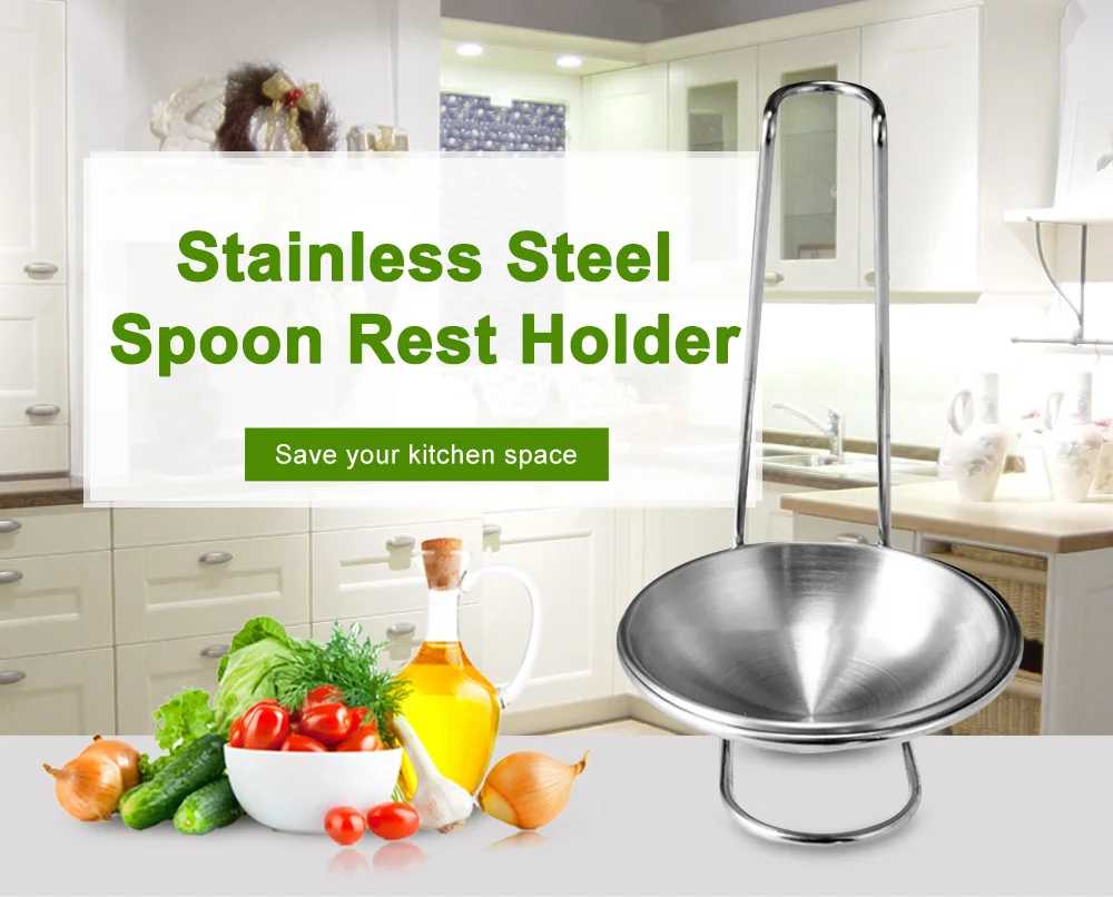 Stainless Steel Spoon Rest Vertical Holder for Soup Ladle