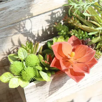

10PCS Succulent Artificial Plants Rounded Lotus with Bud Meaty Plant Simulation Landscape Artificial Flower for Home Decoration
