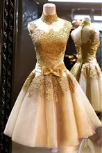 Mode schöne gold spitze sleeveless 5963 frauen Cocktailkleider größe 2-12