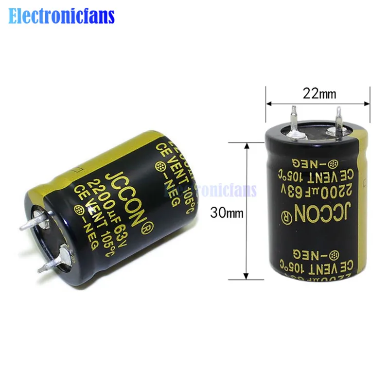 

diymore 63V 2200uF 22X30mm Aluminum Electrolytic Capacitor High Frequency Low ESR Through Hole Capacitor 63V2200uF 22*30mm
