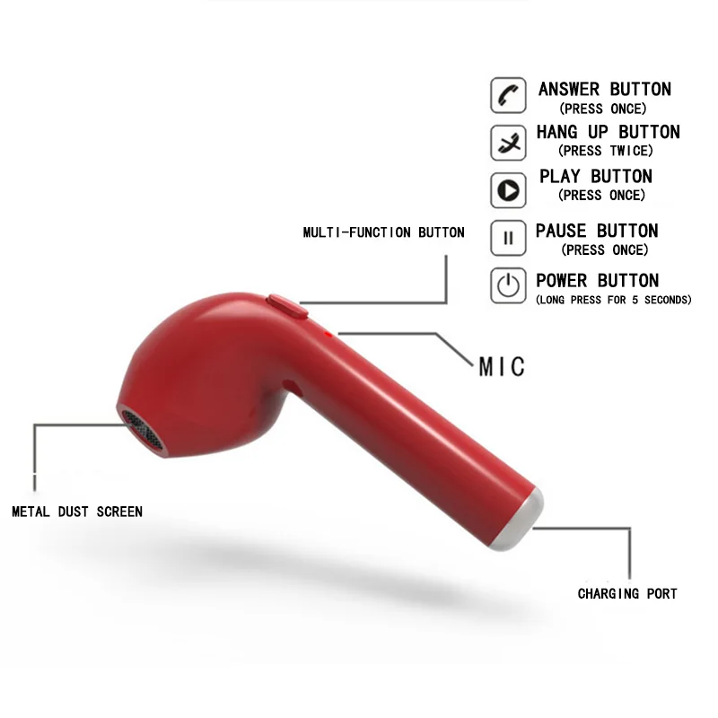 

Earphone Wireless Bluetooth Headphone For iphone 6 6S 7 8 Plus X XS XR MAX Sports Headset Stereophone With Charging Cable