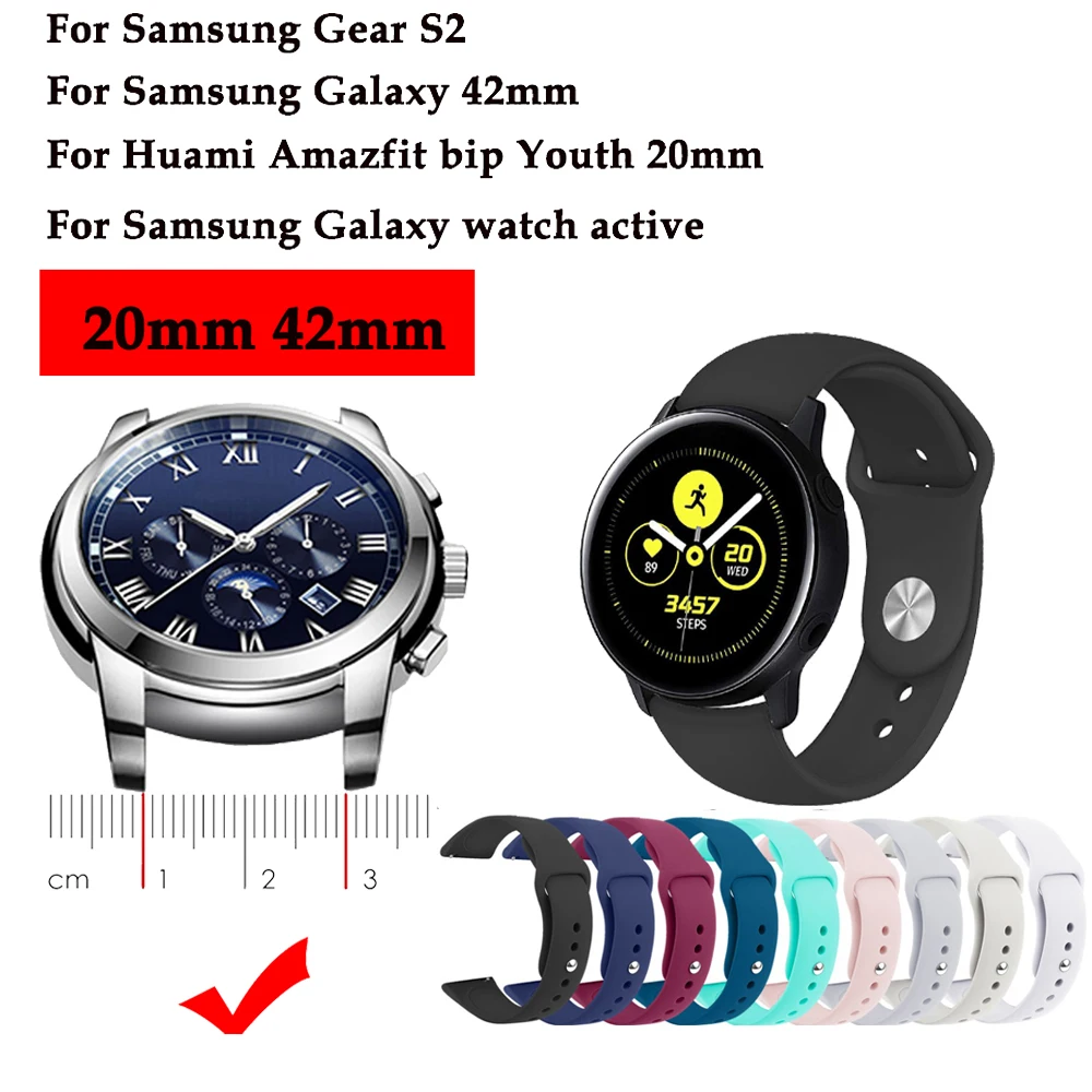 

Original Watch band For Samsung Galaxy watch active silicone sport strap watch band For Samsung Galaxy 42mm /Gear S2 watch strap